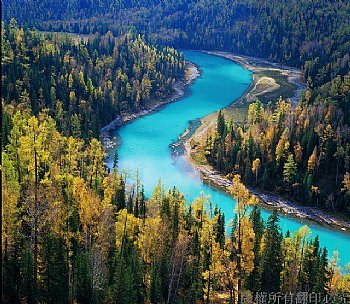新疆-喀纳斯湖月亮湾\/手札图库