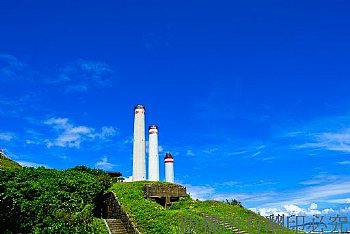 基隆白米甕砲台 藍天 白雲 海